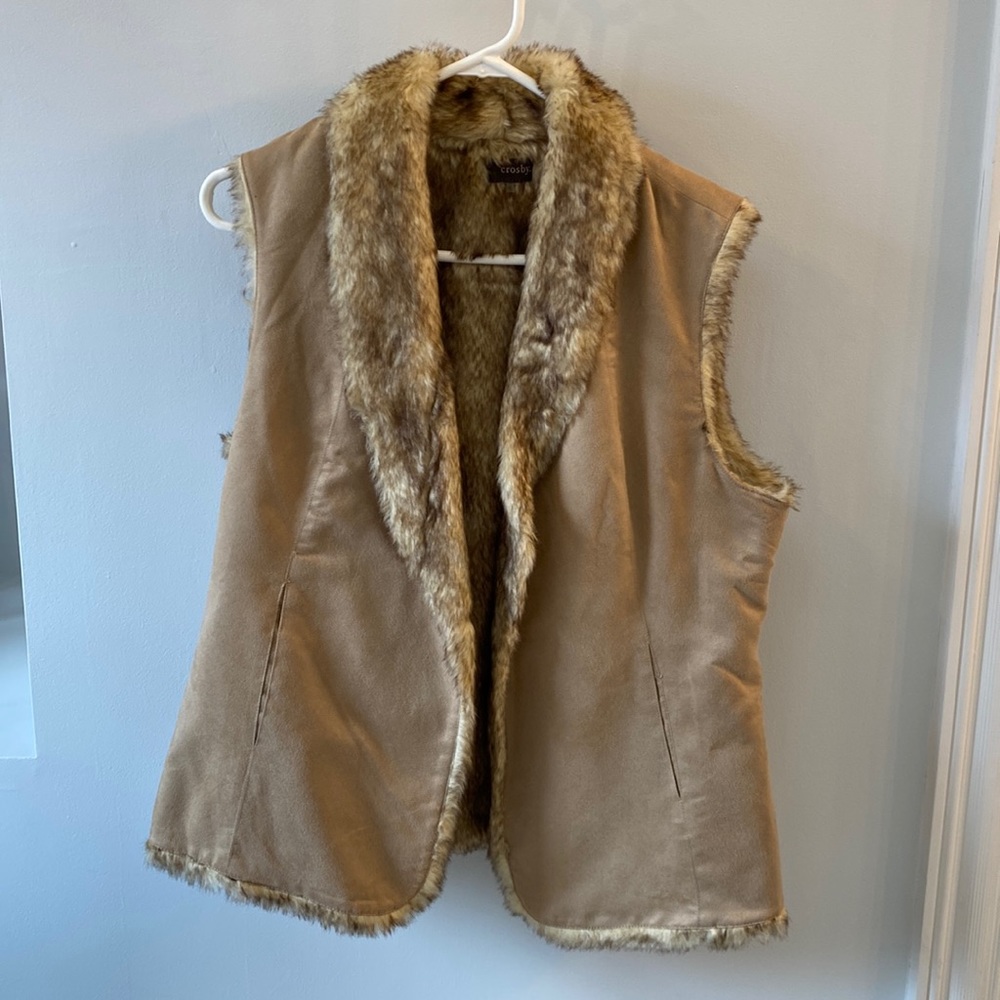 Deer skin, fur lined, vest
